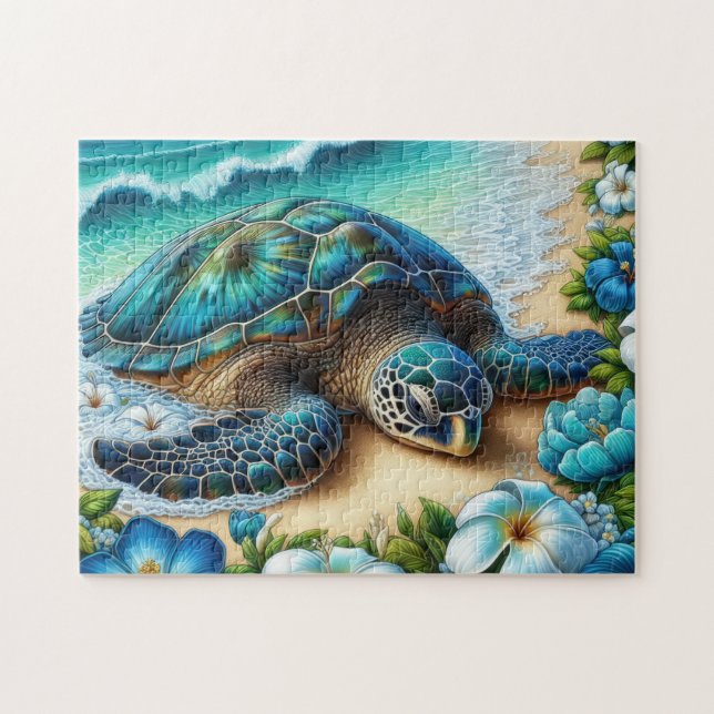 Puzzle Tortuga marina tropical (Horizontal)