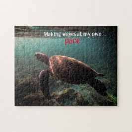 Puzzle Tortuga marina verde nadando bajo el agua