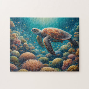 Puzzle Tortuga marina y coral