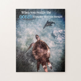 Puzzle Tortuga marina y león marino bajo el agua