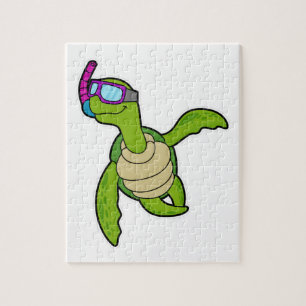 Puzzle Tortuga nadando con Snorkel