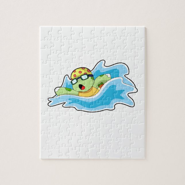 Puzzle Tortuga nadando en el agua (Vertical)