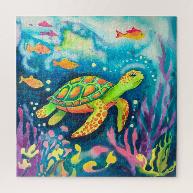 Puzzle Tortuga pintadora (Vertical)