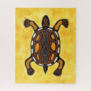 Puzzle Tortuga - Pintura de arte inspirada en los aboríge