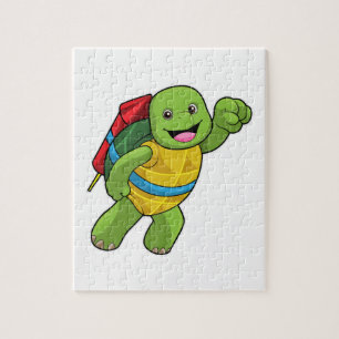 Puzzle Tortuga volando con cohetes