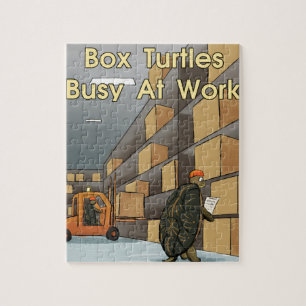 Puzzle Tortugas de caja divertidas en el trabajo