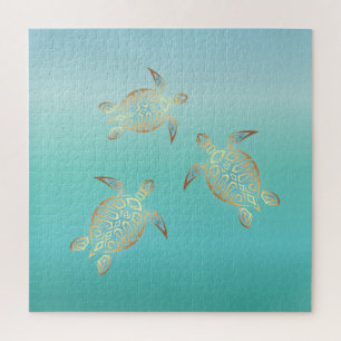 Puzzle Tortugas turquesas de oro