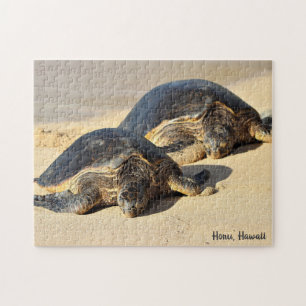 Puzzle Tortugas verdes hawaianas en la playa de Hookipa