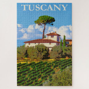 Puzzle Toscana Italia Poster de Viajes Vintage Villa Ital