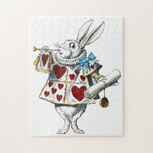 Puzzle Tote Corazón de Conejo Blanco Alice Wonderland