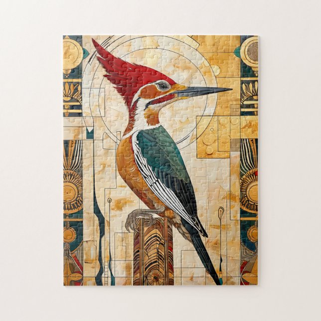 Puzzle Tótem de Carpintero – Ritmo Art Déco (Vertical)