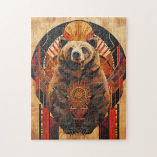 Puzzle Tótem de oso: fuerza en estilo Deco
