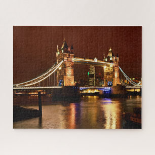 Puzzle Tower Bridge y London por la noche, Inglaterra (Re