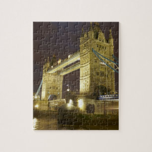 Puzzle Tower Bridge y River Thames al atardecer, Londres,
