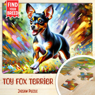 Puzzle Toy Fox Terrier Dog Retrato Arte Acrílico Perro Im