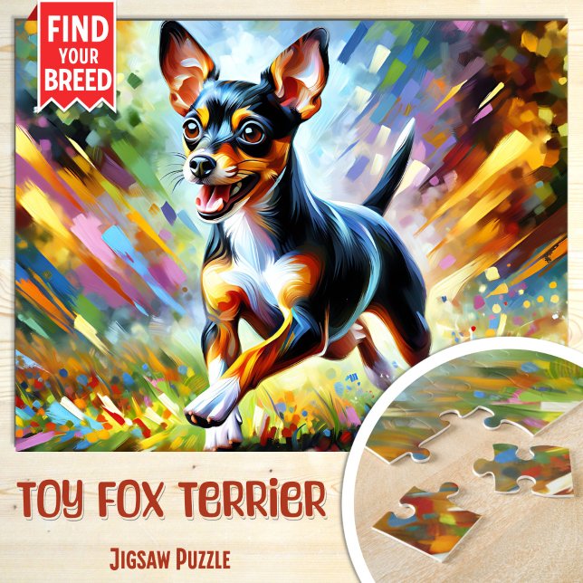 Puzzle Toy Fox Terrier Dog Retrato Arte Acrílico Perro Im (Subido por el creador)
