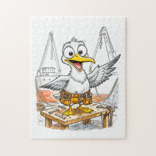 Puzzle Trabajador del astillero pájaro cómico