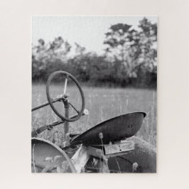 Puzzle Tractor antiguo en grano largo