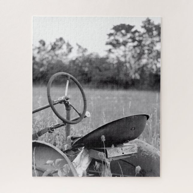 Puzzle Tractor antiguo en grano largo (Vertical)