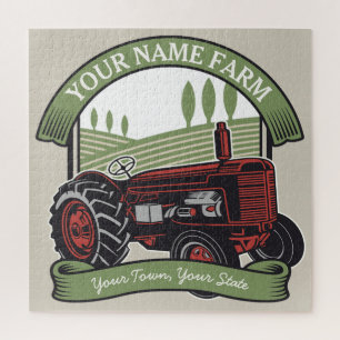 Puzzle Tractor Antiguo Personalizado Granjero Campestre