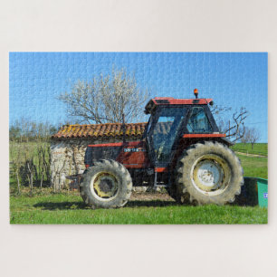 Puzzle Tractor en una granja en Francia