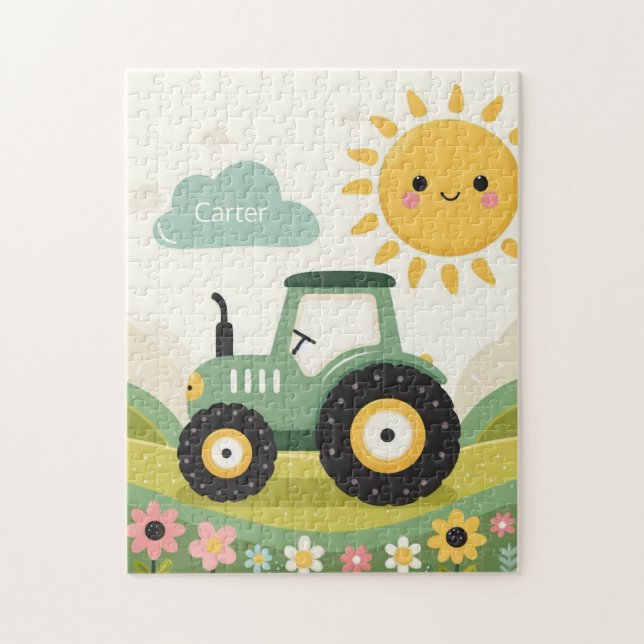 Puzzle Tractor/granja personalizado (Vertical)