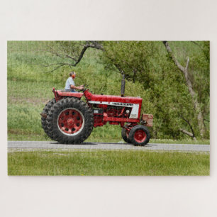Puzzle Tractor rojo