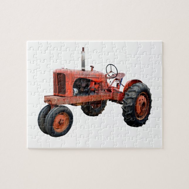 Puzzle Tractor rojo antiguo restaurado (Horizontal)