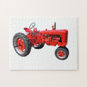 Puzzle Tractor rojo restaurado