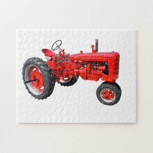 Puzzle Tractor rojo restaurado (Horizontal)