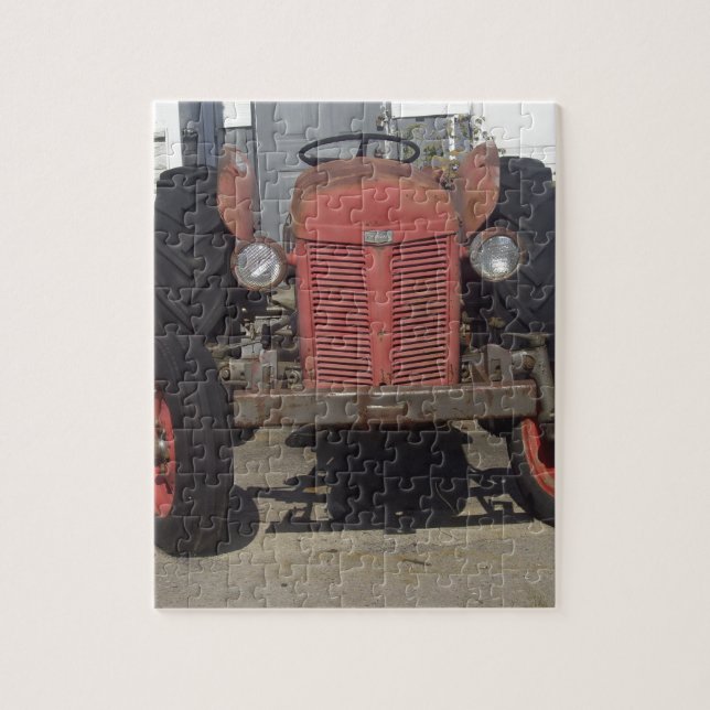 Puzzle Tractor rojo viejo (Vertical)