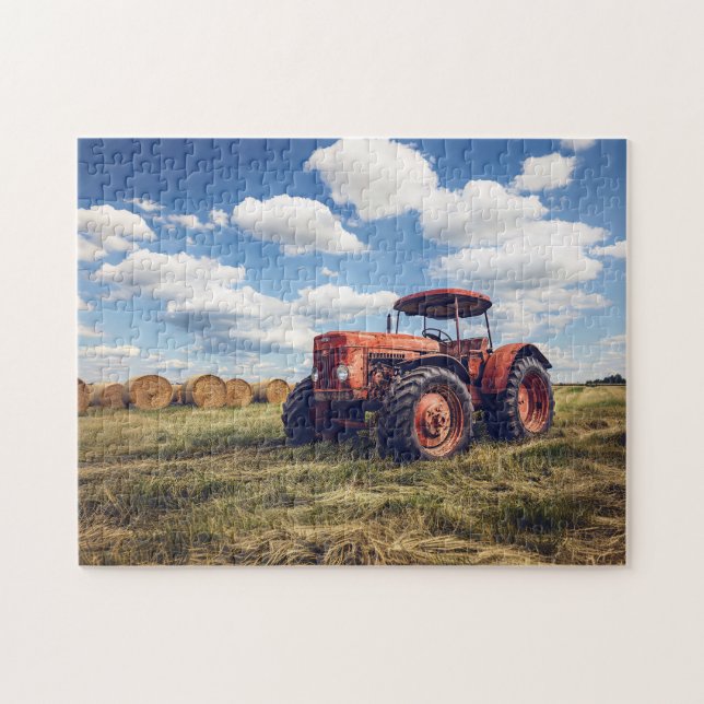Puzzle Tractor ruso con heno bales (Horizontal)