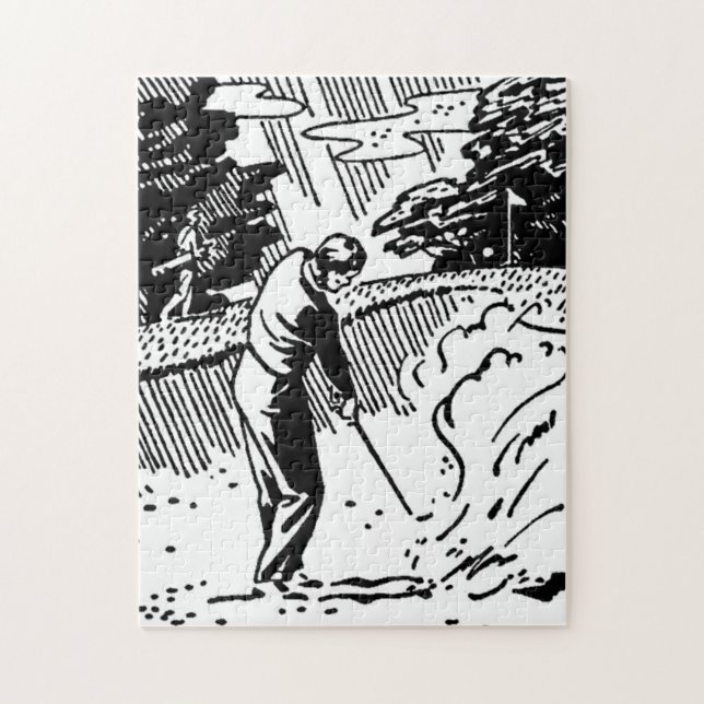 Puzzle Trampa de arena Retro Golfer (Vertical)