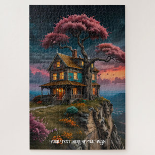 Puzzle Tranquila casa rural en los acantilados