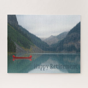 Puzzle Tranquilidad del Lago Rojo Canoe Retirada en Bote