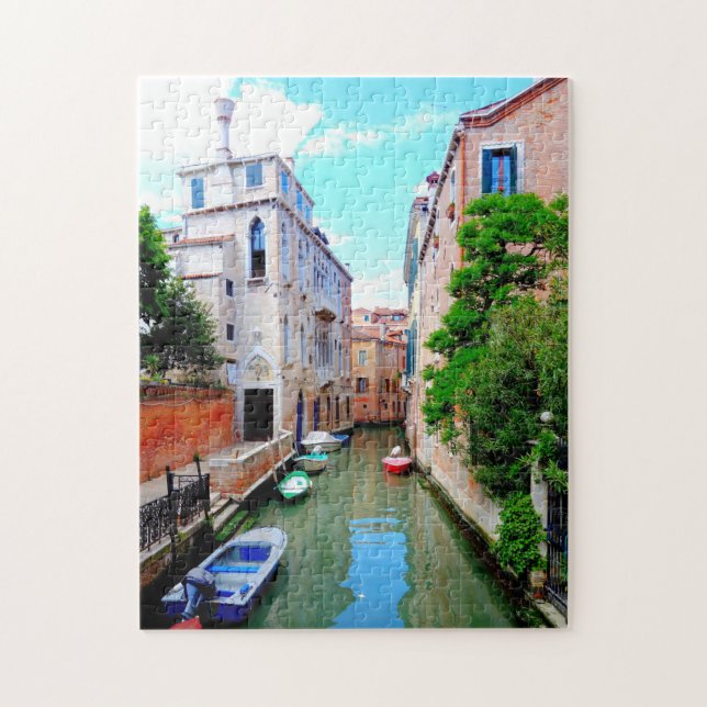 Puzzle Tranquilo Canal de Venecia, escena italiana, Itali (Vertical)