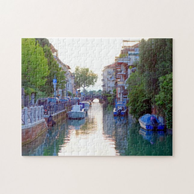 Puzzle Tranquilo canal Lido de Venecia, vistas italianas, (Horizontal)