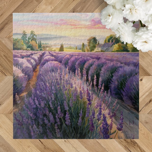 Puzzle Tranquilo y relajante paisaje de lavanda (Subido por el creador)
