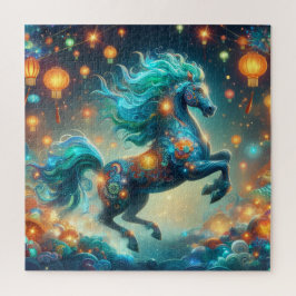 Puzzle Transformative Teal Horse