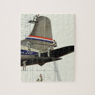 Puzzle Transporte de vintage, mantenimiento para aviones