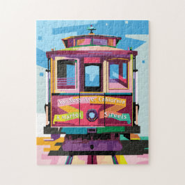 Puzzle Tranvía de San Francisco CA arte pop colorido