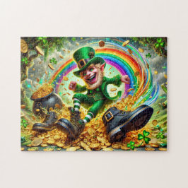 Puzzle Travesuras de duende, escena irlandesa juguetona,