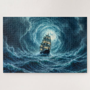 Puzzle Trayecto del galeón de tormenta de tempestad oceán