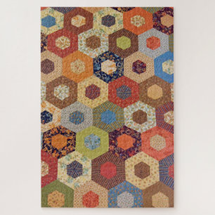 Puzzle Trazado de adorno de trama de tejido