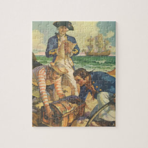Puzzle Treasure Island, Vintage Fairy Tale Pirates