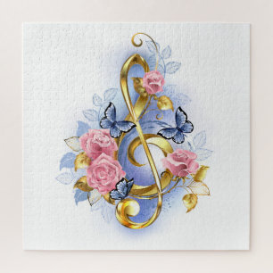 Puzzle Treble arrecife con rosas rosas rosas rosas
