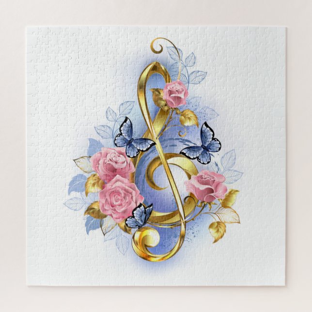 Puzzle Treble arrecife con rosas rosas rosas rosas (Vertical)