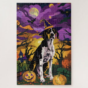 Puzzle Treeing Walker Coonhound Halloween Bruja Calabaza