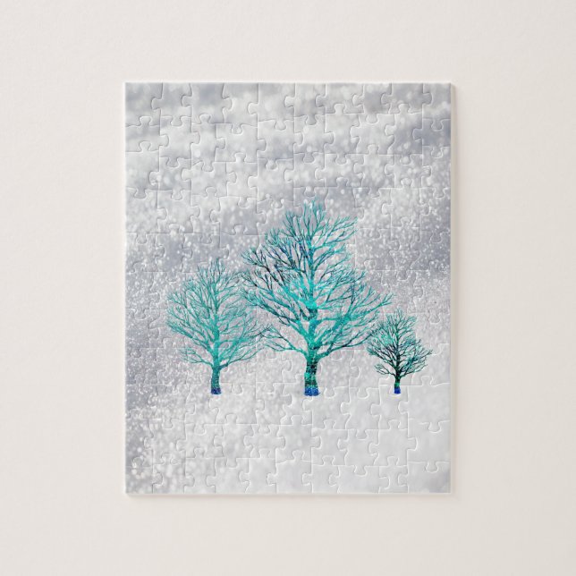 Puzzle Trees and Snow Crystals (Vertical)
