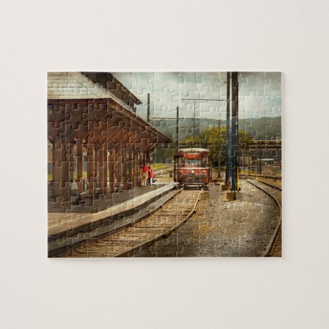 Puzzle Tren: abordando el tranvía de Scranton (Horizontal)